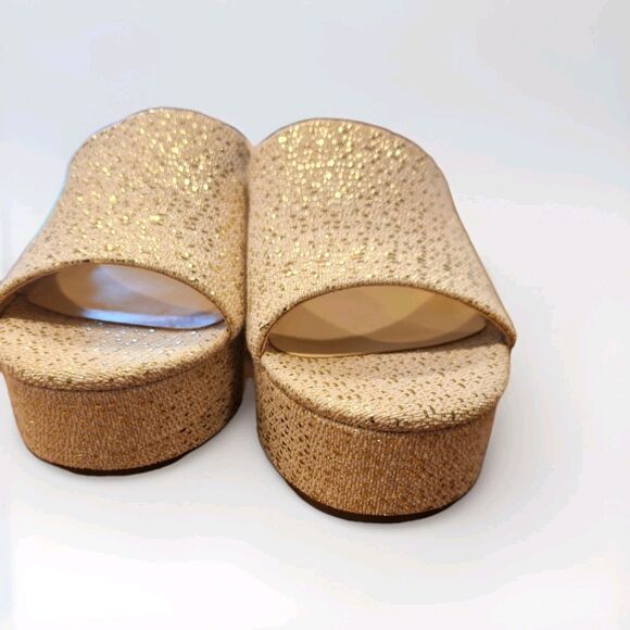 Jessica Simpson Women's Elenoa Gold Platform Slide Sandal Heel, 9.5, New - Picture 6 of 9